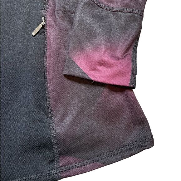 ATHLETA Running Wild Half Zip Shirt Black Purple Size Small - Picture 4 of 5